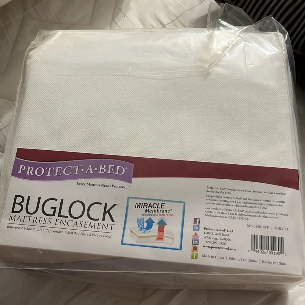 Brand new bug lock mattress encasement